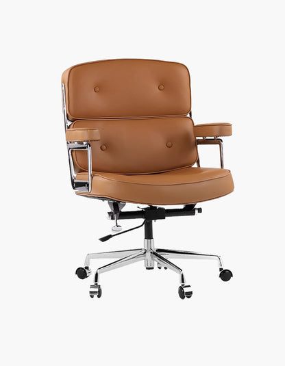 Classic EM Designer Lobby Executive Office Chair - Tan Brown Leather｜ DC Concept