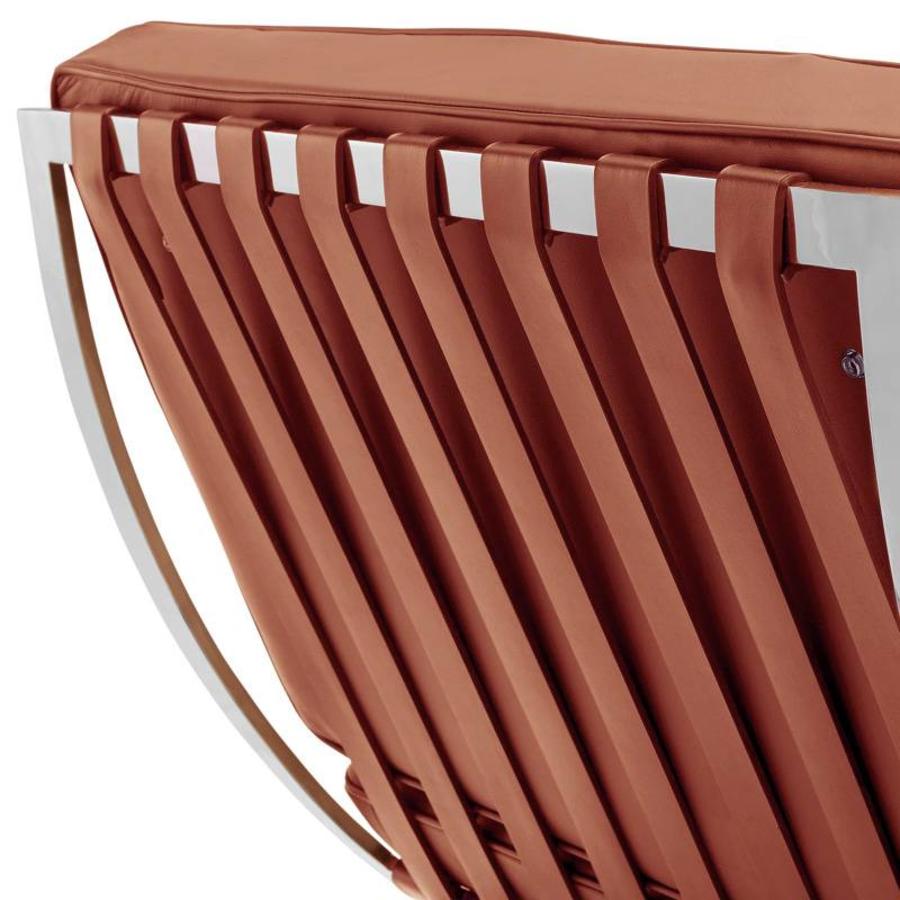 Modern Barcelona Chair And Footstool, Brown Leather｜ DC Concept