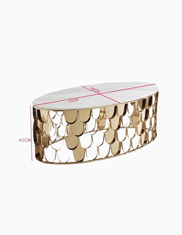 Gold Nesting Coffee Table, Marble｜ DC Concept