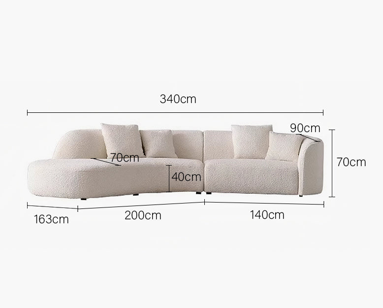 Goldie Gubi Three Seater Sofa, Boucle, White-DC Concept-DC Concept
