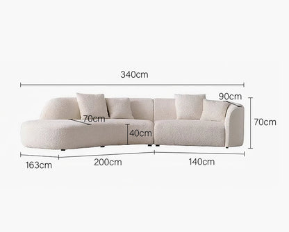 Goldie Gubi Three Seater Sofa, Boucle, White