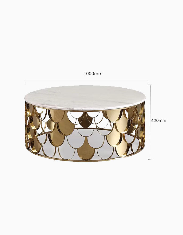 Gold Nesting Coffee Table, Marble｜ DC Concept