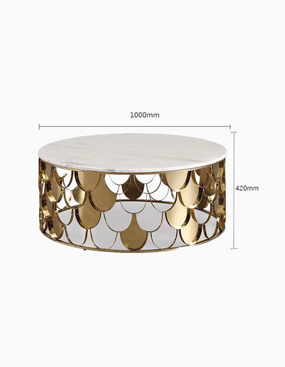 Gold Nesting Coffee Table, Marble｜ DC Concept